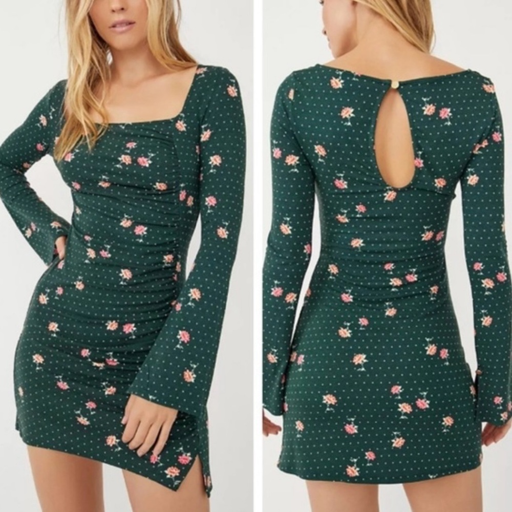 Free People Green Long Sleeve Dress